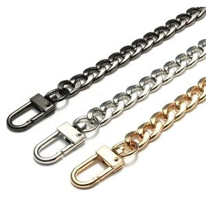 Silver, GOLD, BLACK LOBSTER CLAW REPLACEMENT PURSE CHAIN SHOULDER STRAP 46”